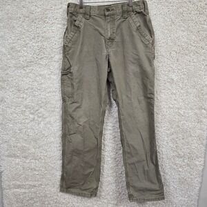 Carhartt Canvas Carpenter Pants Men's 32x30 (fits 29x30) Green Rugged Utility